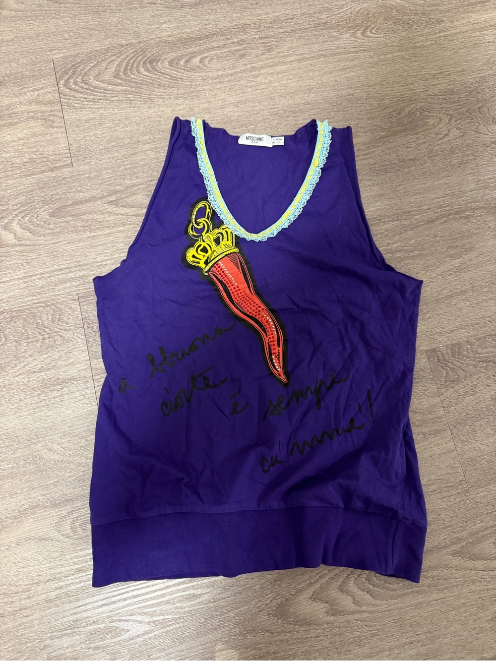 Moschino Jeans Purple Tank Top